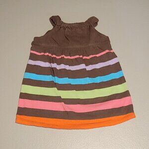 Old Navy Girls Brown With Stripes Sundress Size 12-18 Months